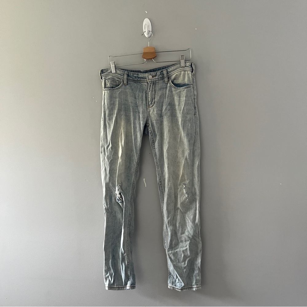 Anthropologie Pilcro Slim Boyfriend Jeans Distressed Destroyed Womens Size 26